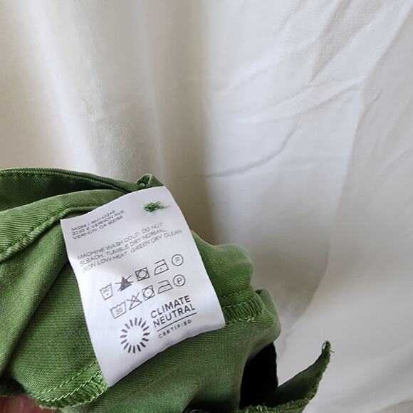 Reformation Mason Green Pants Women's 8 petite Wide Leg Culottes Pleated Pockets - Picture 12 of 12